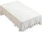 rismart Volante Fruncido Lino Manteles Cubrir Mantel por Escritorio Mesa Adorno Blanco,100 x 140 cm