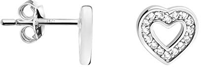 SOFIA MILANI - Damen Ohrringe 925 Silber - mit Zirkonia Steinen - Herzen Ohrstecker - 20995