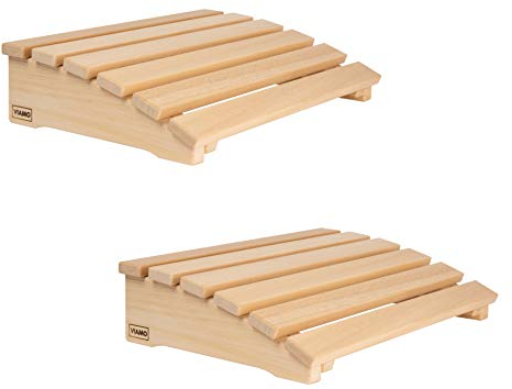 VIAMO Reposacabezas para sauna con respaldo curvado de madera de abachi (juego de 2), 39,5 cm x 30 cm