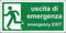 pubblimania Uscita di Emergenza Cartello in alluminio spessore 3 mm (Cm 29x14,5) (Uscita di Emergenza)