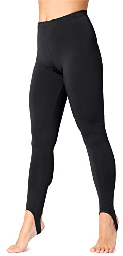 Bellivalini Damen Thermoleggings Leggings mit Fütterung Winterleggings mit Steigbügel BLV50-274 (Schwarz, S)