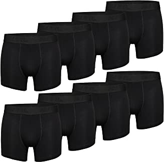 Phil & Co. Berlin Herren Boxershorts Unterwäsche Retro Pants 8-Pack Jersey - Only Black - Größe S