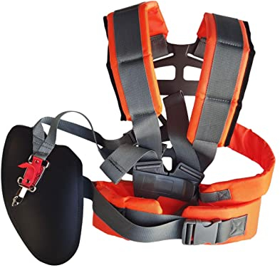 Fukamou Doppel Schultergurt, Verstellbarer Rasentrimmer Bänder, Rasenmäher Trimmer Shoulder Strap, Tragegurt Schulterriemen Für Motorsense, Unkrautzubehör