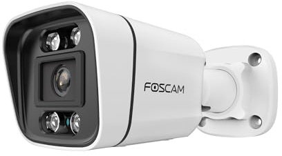 Telecamera IP Starlight 4 MP PoE per esterni con 4 faretti e sirena - Foscam V4EC Bianco