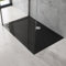 doporro Piatto Doccia 80x120 cm Rettangolare in Acrilico Rinforzato Nero, Altezza 4 cm Ultrasottile, con Piletta di Scarico Cromata Inclusa （AL01) - Faro2