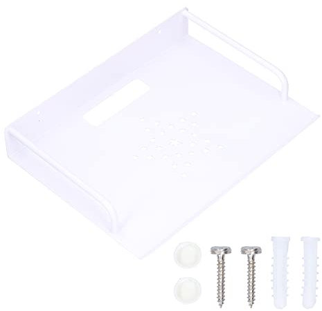 Serlium Wall Mounted Router Shelf Space Aluminum Router Bracket WiFi Router TV Box Projector DVD High Load‑Bearing Router Rack for Livingroom Bedroom