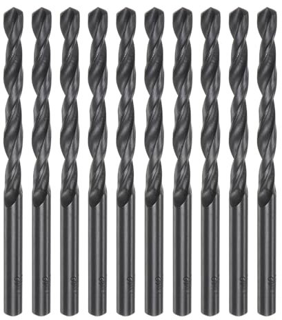 QUARKZMAN 10pz Punte da Trapano Jobber 5,2mm (13/64) in Acciaio ad Alta Velocità Rivestito in Nitruro (HSS) 4241 per Acciaio Inossidabile Rame Metallo Legno Plastica, Nero