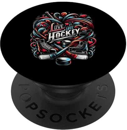 Live Love Hockey Hockey Lustige Grafik-T-Shirts PopSockets mit austauschbarem PopGrip