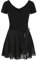 FONLAM Mädchen Ballettkleid Balletttrikot Kurzarm Tanzkleid Tanzbody Turnanzug Ballettrock Tutu Kinder Ballettanzug Baumwolle (11-12 Jahre, Schwarz)