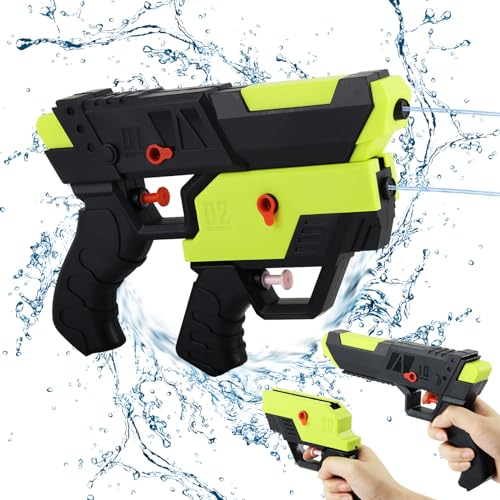 dellyy Wasserpistole Kinder, 2 in 1 Wasserspritzpistole Erwachsene, Water Pistol mit Einer Reichweite von bis zu 10-15 m, Spritzpistole, Water Gun, Familienspiele für Outdoor, Strand, Pool