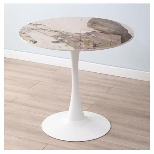 Bistrotisch, Marmor-Esstisch, 60/70/80 cm, runder Küchentisch mit Metallsockel, 4-Sitzer-Esstisch, Möbel, moderner Couchtisch für Küche, Esszimmer, Wohnzimmer (Größe: 70 cm, Farbe: 2)