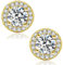 KRKC&CO Moissanite Ohrringe Damen Silber 925, Gold Ohrsteckers Halo, 1,0 Karat echter runde Moissanit Diamant, VVS1 Reinheit D Farbe, 14K Gold vergoldet allergiefrei, Rund