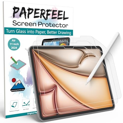 PAPERFEEL [3 Stück] Folie für iPad Air 11 Zoll 2024 M2 Modell Schutzfolie, Matt Papier Displayschutzfolie zum Schreiben Zeichnen - Blendfreiem, Anti Fingerabdruck, Anti-Kratzer, Einfache Installation