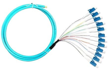 LSSSWM Glasfaser Pigtails 12 farbig SC OM3/OM4 10 Gigabit Multimode FC LC ST Bündel Pigtail(LC OM4)