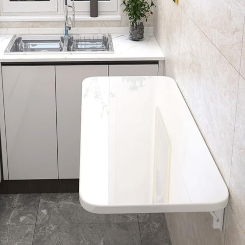 XINGWANGG Klappbarer Wandtisch,Schwimmender Schreibtisch Esstisch Wandklapptisch,Klapptisch Klappschreibtisch,Wandtisch für Küche,Wohnzimmer,Balkon,Länge x Breite (Weiß,70cm x 40cm)