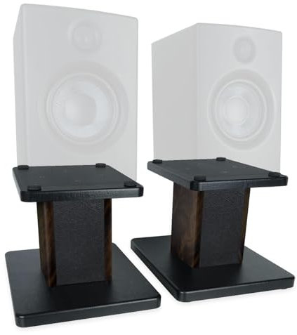keepdrum SS041WN Boxenständer Tisch-Stative für Monitor-Boxen Walnuss 1 Paar