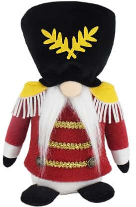 kwoifioy Bambole del Soldato dei Cartoni Animati con Bottoni Schiaccianoci Natale Gnomi Peluche Figure Toy Decorazioni per Casa da Collezione