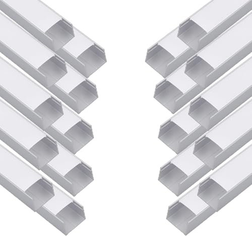 Besseto LED Profil 20 x 1m, U Form LED Streifen Licht Diffusor Profil Kanal mit milchiger Abdeckung,Endkappen und Montagehalterung