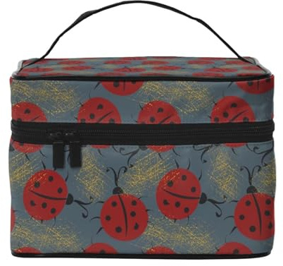 Ladybug Make-up-Tasche, niedliche Kosmetiktasche für Damen, Kulturbeutel, große Reise-Make-up-Organizer-Tasche