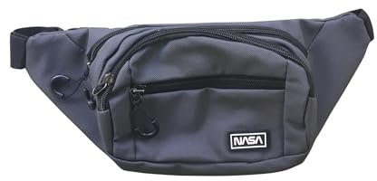 Gürteltasche für Damen und Herren, 4 Reißverschlusstaschen, verstellbarer Gürtel, Tasche für Training, Reisen, Freizeit, Laufen, Wandern, grau, Medium, Lässig und Sport