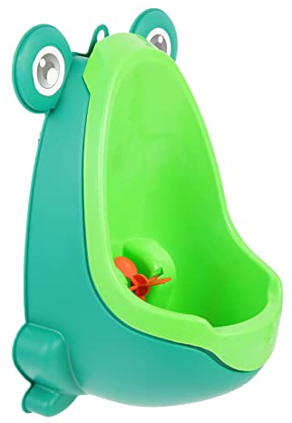 Kinderurinal für Jungen, Stehende Trainings Toilette aus Kunststoff, Grün | Bodenstehend der Wand Nutzbar, Leichtes Design, Cartoon Form, für Töpfchentraining