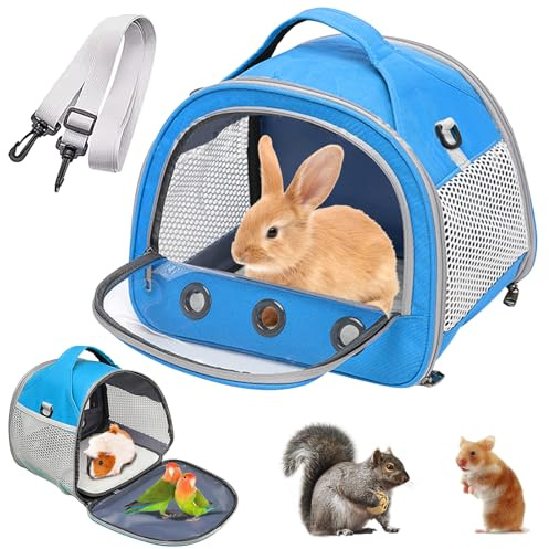 Kleine Haustier-Tragetasche, 30 * 27 * 21cm Tragbare Meerschweinchen-Tragetasche, Transportbox Für Kleintiere, Tragetasche Für Kleintiere Transportbox Für Kleine Haustiere Für Vögel, Blau