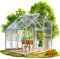 GARDEBRUK® Gewächshaus Aluminium 3,6m² mit Fundament 190x190cm inkl. Dachfenster Tomatenhaus Treibhaus Anzuchthaus Garten Frühbeet Aufzucht 5,8m³