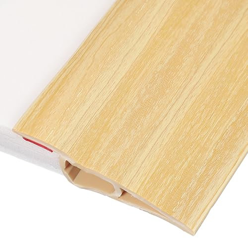 sourcing map Floor Transition Strip 6.5ft Self-Adhesive Flooring Edge Trim Strip for Uneven Floors Gaps from 1/2 to 9/16, Pale Brown