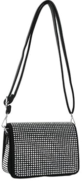 JFY Studs All Around Flap Zip Top Cross Body Bag