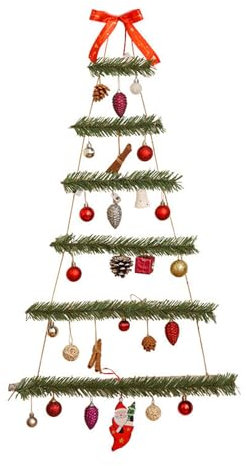 YIZITU Creativo Arazzi Da Parete Albero Di Natale Con Rami E Pino Pendenti Decorazione Della Parete Scena Di Natale Layout Creativo Decorazione