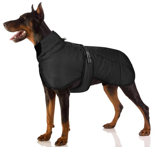 FEimaX Manteau d'hiver pour Chien Veste Chaud Coupe-Vent Vêtements Réfléchissant Extérieur Intérieur pour Temps Froid Manteaux Gilet Réglable pour Chiens de Moyenne et Grande Taille (3XL, Noir)