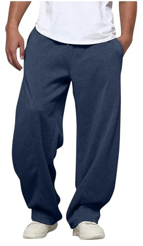 Générique Baggy Homme Pantalon Jogging Large Hiver Chaud Y2K Sweatpants Grande Taille Pantalon de Survêtement Mode Ample Jogging de Travail Taille Élastique