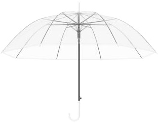 Yuhu Großer transparenter Regenschirm mit Automatik-Funktion – Durchsichtiger Stockschirm 100 cm Ø – Leichter XXL Regenschirm mit Kunststoffgriff für Damen Herren Hochzeit