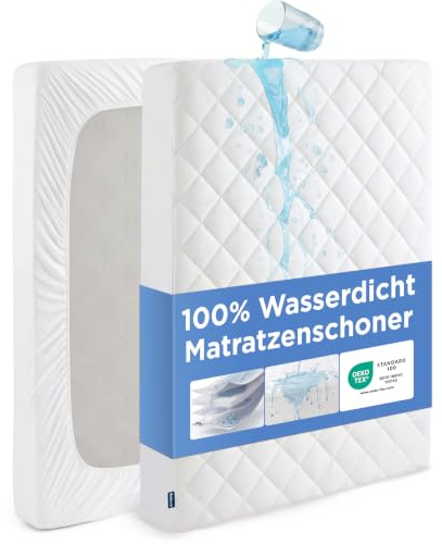 BEDSURE Matratzenschoner 140x200cm Wasserdicht - Matratzenbezug Weiß | Nässeschutz Öko-Tex 100, Matratzenauflage für Allergiker 40°C Waschbar Unfallschutz rutschfest Weich Matratzenschutz