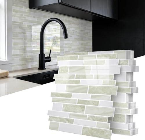 Vieshful 10 Piezas Azulejos Adhesivos Cocina 30x30 cm, Baldosas Autoadhesivas PVC Efecto Mármol, Protector Salpicaduras Cocina y Baño, Revestimiento Pared sin Obras Mármol Café Oscuro