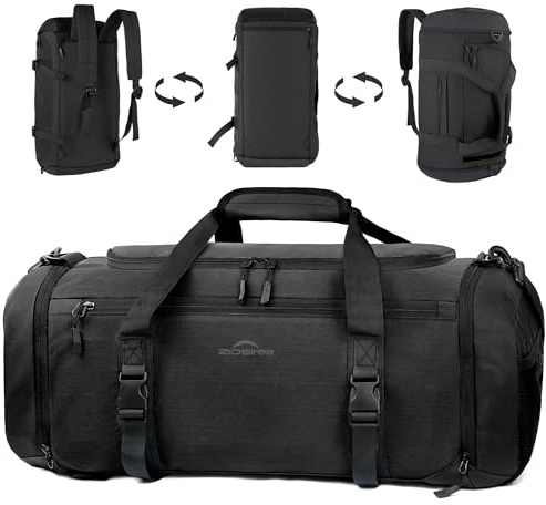 ZIOSINM Sporttasche Herren + Rucksack-Funktion, Reisetasche Damen | Sporttasche Damen mit Schuhfach, Nassfach und Wärmedämmungsfach, Gym Bag für Fitness, Reisen, Schwimmen und Sport