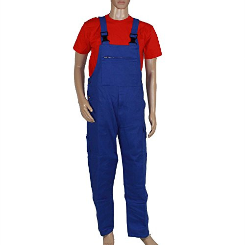 BP Workwear Basic 1482-060-13 Latzhose - Stoffhosenträger mit Gummieinsatz - Taschen für Knieschoner - Reine Baumwolle - Normale Passform - Größe: 50 - Farbe: königsblau