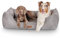 Knuffelwuff Hundebett Dreamline aus Velours XXL 120 x 85cm Grau - abnehmbarer Bezug - leicht zu reinigen - für große, mittelgroße und kleine Hunde