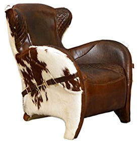 Designsessel Buffalo Vintage-Leder Kuhfell Echtleder Sessel