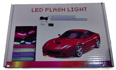 Lychee 7-farbiges LED-Unterbau-Neonlicht-Set für Unterbodenbeleuchtung mit Sound-Active-Funktion und kabelloser Fernbedienung