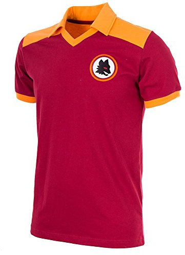 AS Roma Roma, Herren Historisches Fußballtrikot, Rot,