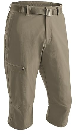 Maier Sports Jennisei, Kurze Herren Wanderhose, Wasserabweisende Wandercapri für Trekking und Hiking, PFC-frei, mSTRETCH pro 4 & Dryprotec, Braun, 48