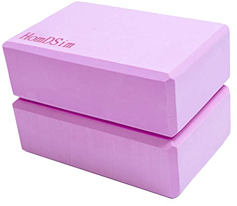HomDSim Set von 2 Yoga Blocks Eva-Schaum Bricks bietet Stabilität Balance und Unterstützung verbessern Kraft – 9 x 6 x 3 inches (Rosa)
