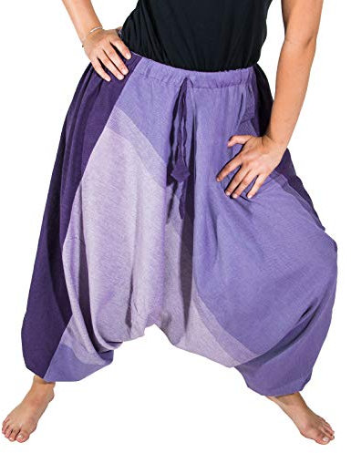 Kunst und Magie Unisex Haremshose OneSize mehrfahrbig, Farbe:Lila, Größe:One Size