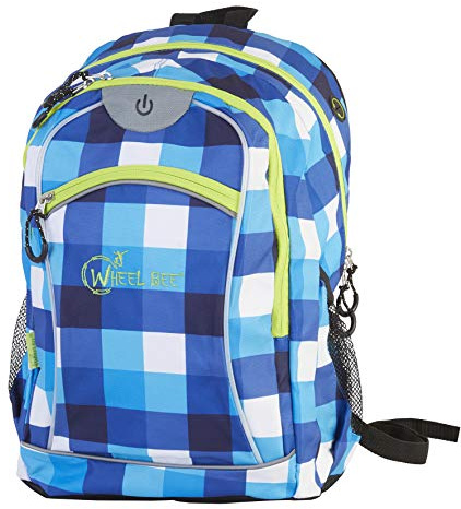 Wheel-Bee Night Vision Backpack, Integrated LED Light for Maximum Visibility in The Dark, 30 litres, 950005