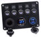 Etrogo 5 Gang Kippschalter Panel mit Dual USB Steckdose Wasserdicht LED Voltmeter Zigarettenanzünder für 12V Auto Boot Marine LKW SUV Baufahrzeug (Blau)