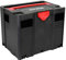 STIER Systainer IV T-LOC BLACK-Edition, Werkzeugkoffer, H 315 x B 396 x T 296, Transportbox aus stabilem ABS-Kunststoff, Systemkoffer stapelbar, Sortierbox