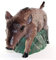 RAKSO Gartenfigur Tierfigur Wildschwein Frischling stehend H 24 cm für Außen- und Innenbereiche Dekofigur aus Kunststoff