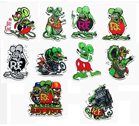 Hotrodspirit – 10 Sticker Ratte Fink 6 bis 7 cm Kustom Kulture selbstklebend Auto