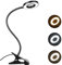 Akynite Bettlampe Klemmleuchte USB, Leselampe Dimmbar mit Schalter, 3 Farbmodi 10 Helligkeit, 48 LED Klemmlampe mit Schwanenhals, Leselampe Bett Klemme, Makeup Light, Schwarz